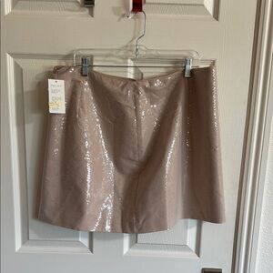 A New Day Sequin Mini Skirt in Tan